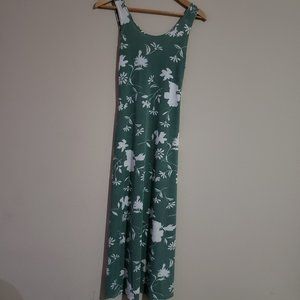 Vintage Cocos Casual Floral Midi Dress XS